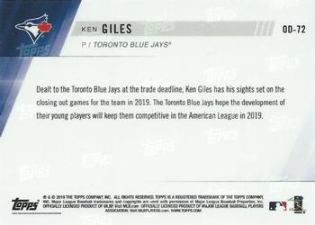 2019 Topps Now Road to Opening Day Toronto Blue Jays #OD-72 Ken Giles Back