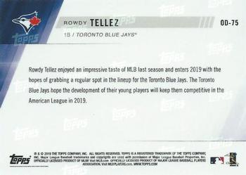 2019 Topps Now Road to Opening Day Toronto Blue Jays #OD-75 Rowdy Tellez Back