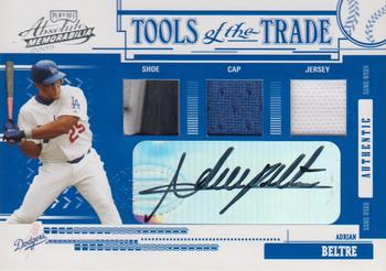 2005 Playoff Absolute Memorabilia - Tools of the Trade Autograph Swatch Triple Reverse #TT-64 Adrian Beltre Front