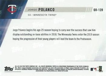 2019 Topps Now Road to Opening Day Minnesota Twins #OD-139 Jorge Polanco Back