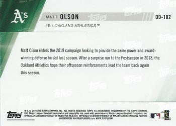 2019 Topps Now Road to Opening Day Oakland Athletics #OD-182 Matt Olson Back
