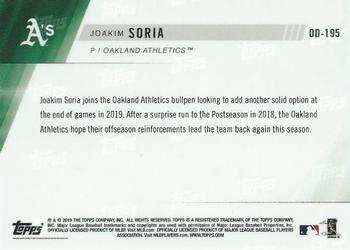 2019 Topps Now Road to Opening Day Oakland Athletics #OD-195 Joakim Soria Back