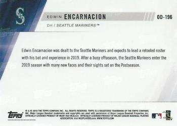2019 Topps Now Road to Opening Day Seattle Mariners #OD-196 Edwin Encarnacion Back