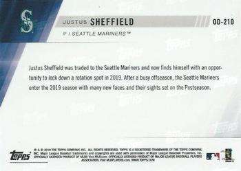 2019 Topps Now Road to Opening Day Seattle Mariners #OD-210 Justus Sheffield Back