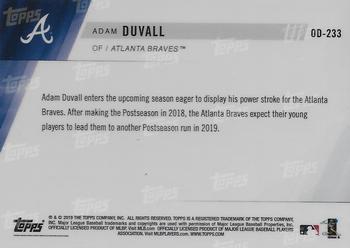 2019 Topps Now Road to Opening Day Atlanta Braves #OD-233 Adam Duvall Back
