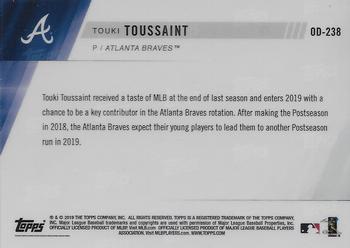 2019 Topps Now Road to Opening Day Atlanta Braves #OD-238 Touki Toussaint Back