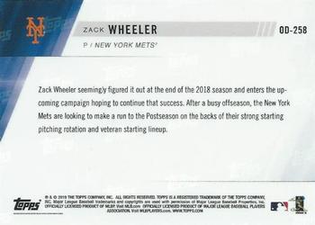 2019 Topps Now Road to Opening Day New York Mets #OD-258 Zack Wheeler Back