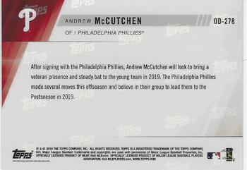 2019 Topps Now Road to Opening Day Philadelphia Phillies #OD-278 Andrew McCutchen Back