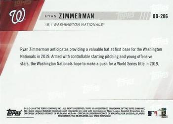 2019 Topps Now Road to Opening Day Washington Nationals #OD-286 Ryan Zimmerman Back