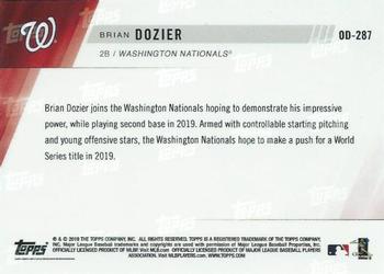 2019 Topps Now Road to Opening Day Washington Nationals #OD-287 Brian Dozier Back