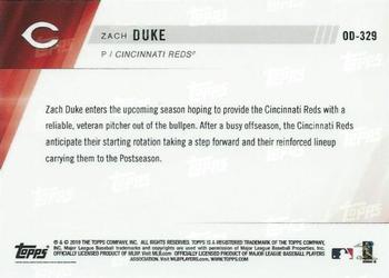 2019 Topps Now Road to Opening Day Cincinnati Reds #OD-329 Zach Duke Back