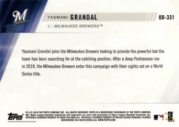 2019 Topps Now Road to Opening Day Milwaukee Brewers #OD-331 Yasmani Grandal Back