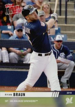 2019 Topps Now Road to Opening Day Milwaukee Brewers #OD-338 Ryan Braun Front