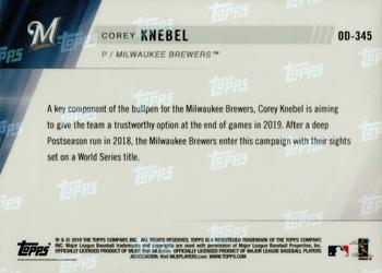 2019 Topps Now Road to Opening Day Milwaukee Brewers #OD-345 Corey Knebel Back