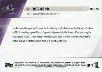2019 Topps Now Road to Opening Day Colorado Rockies #OD-392 Ian Desmond Back