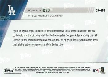 2019 Topps Now Road to Opening Day Los Angeles Dodgers #OD-416 Hyun-Jin Ryu Back