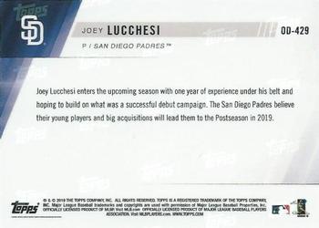 2019 Topps Now Road to Opening Day San Diego Padres #OD-429 Joey Lucchesi Back