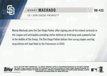 2019 Topps Now Road to Opening Day San Diego Padres #OD-433 Manny Machado Back