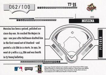 2005 Playoff Absolute Memorabilia - Tools of the Trade Black #TT-35 Mike Mussina Back