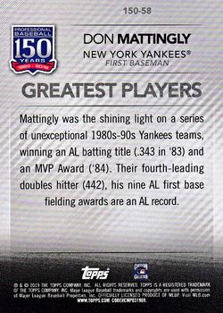 2019 Topps - 150 Years of Professional Baseball Green #150-58 Don Mattingly Back