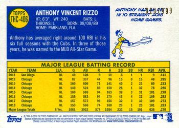 2019 Topps Heritage - Chrome #THC-406 Anthony Rizzo Back