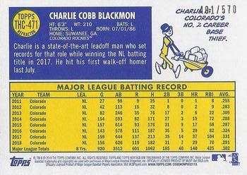 2019 Topps Heritage - Chrome #THC-471 Charlie Blackmon Back