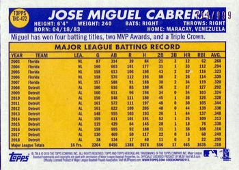 2019 Topps Heritage - Chrome #THC-472 Miguel Cabrera Back