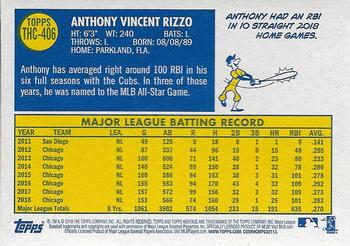 2019 Topps Heritage - Chrome Purple Refractor #THC-406 Anthony Rizzo Back