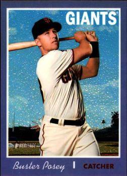 2019 Topps Heritage - Chrome Purple Refractor #THC-445 Buster Posey Front
