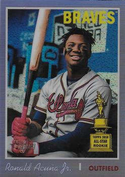 2019 Topps Heritage - Chrome Purple Refractor #THC-500 Ronald Acuña Jr. Front