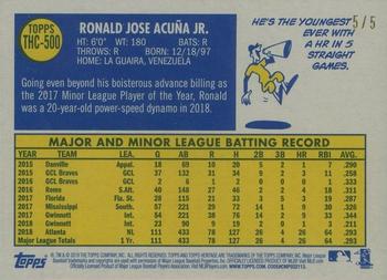 2019 Topps Heritage - Chrome Gold Refractor #THC-500 Ronald Acuña Jr. Back
