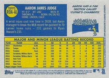 2019 Topps Heritage - Real One Autographs #ROA-AJ Aaron Judge Back