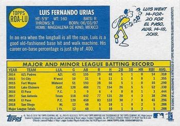2019 Topps Heritage - Real One Autographs #ROA-LU Luis Urias Back