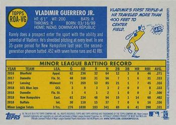 2019 Topps Heritage - Real One Autographs Special Edition Red Ink #ROA-VG Vladimir Guerrero Jr. Back
