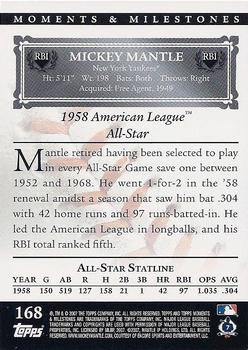 2007 Topps Moments & Milestones #168-52 Mickey Mantle Back