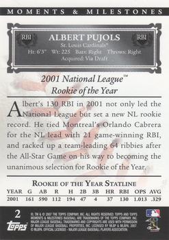 2007 Topps Moments & Milestones #2-45 Albert Pujols Back