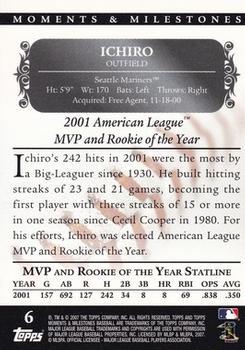 2007 Topps Moments & Milestones #6-210 Ichiro Suzuki Back
