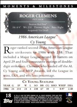 2007 Topps Moments & Milestones #18-119 Roger Clemens Back