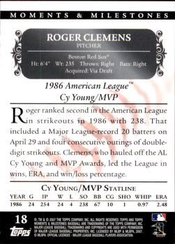 2007 Topps Moments & Milestones #18-128 Roger Clemens Back