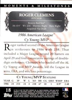 2007 Topps Moments & Milestones #18-192 Roger Clemens Back