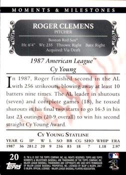 2007 Topps Moments & Milestones #20-73 Roger Clemens Back
