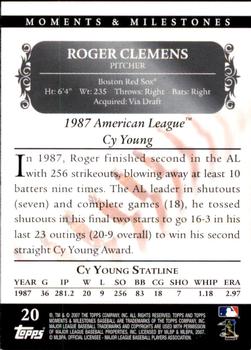 2007 Topps Moments & Milestones #20-197 Roger Clemens Back