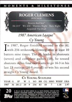 2007 Topps Moments & Milestones #20-252 Roger Clemens Back