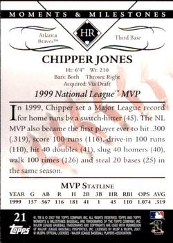 2007 Topps Moments & Milestones #21-38 Chipper Jones Back