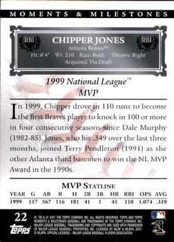 2007 Topps Moments & Milestones #22-17 Chipper Jones Back
