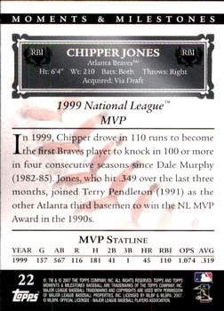 2007 Topps Moments & Milestones #22-34 Chipper Jones Back