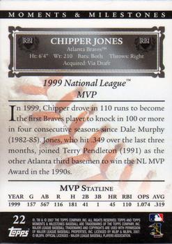 2007 Topps Moments & Milestones #22-75 Chipper Jones Back
