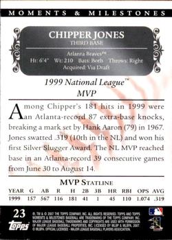 2007 Topps Moments & Milestones #23-107 Chipper Jones Back
