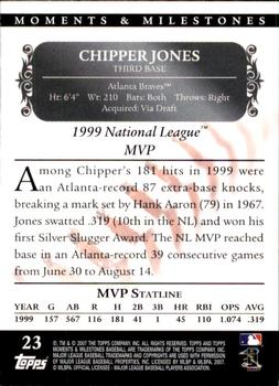 2007 Topps Moments & Milestones #23-121 Chipper Jones Back