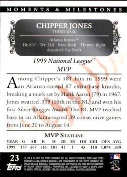 2007 Topps Moments & Milestones #23-133 Chipper Jones Back